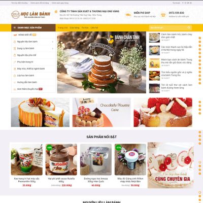 Mẫu web tiệm bánh ngọt