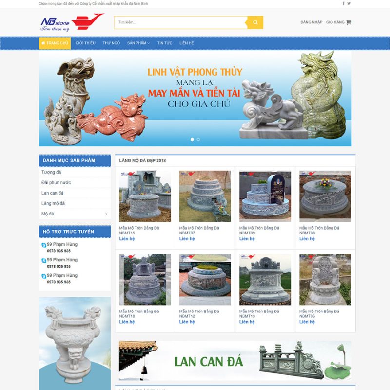 Mẫu website bán bia đá