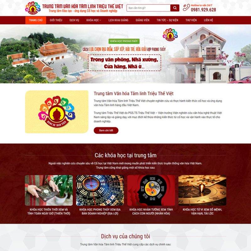 Theme wordpress khóa học phong thủy