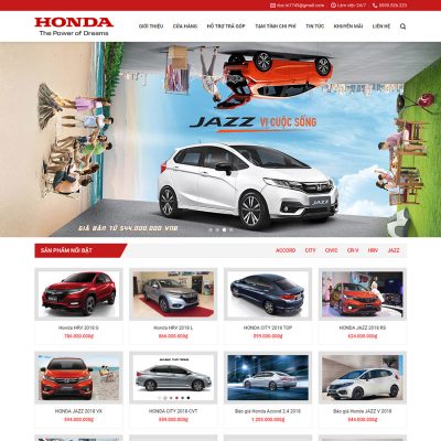 Theme wordpress bán xe honda