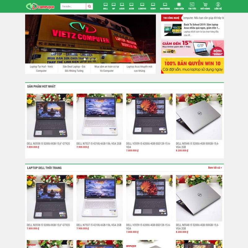 Theme wordpress Flatsome bán laptop 01