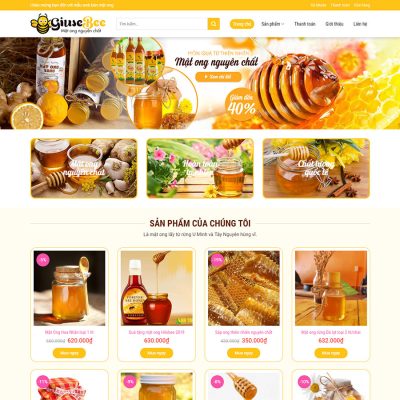 Mẫu web bán mật ong