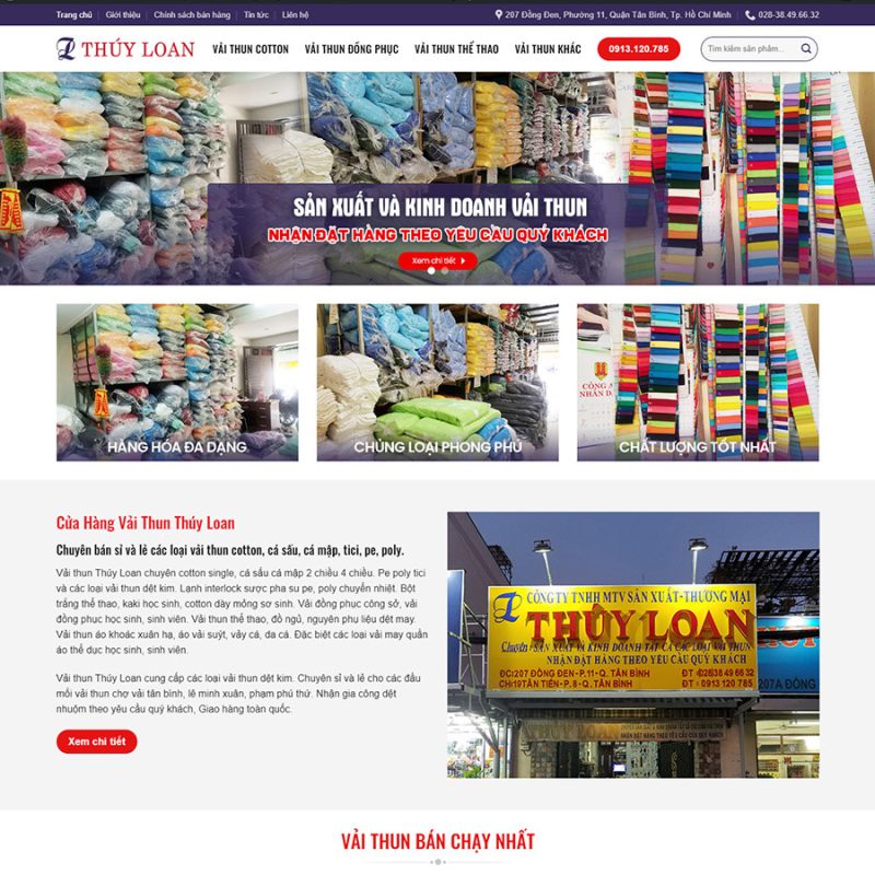 Theme wordpress bán shop vải