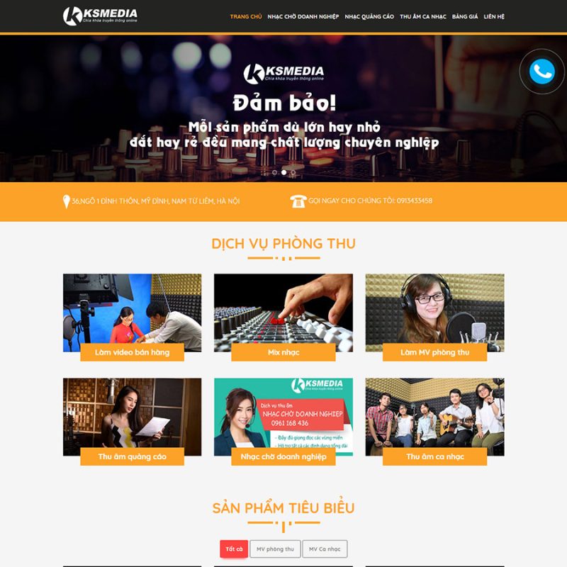 Mẫu Website thu âm