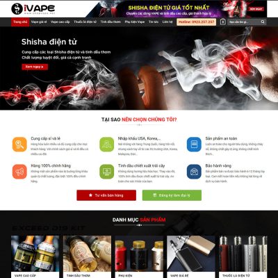 Mẫu web bán vape