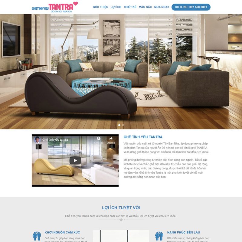 Theme wordpress landing page ghế tình yêu