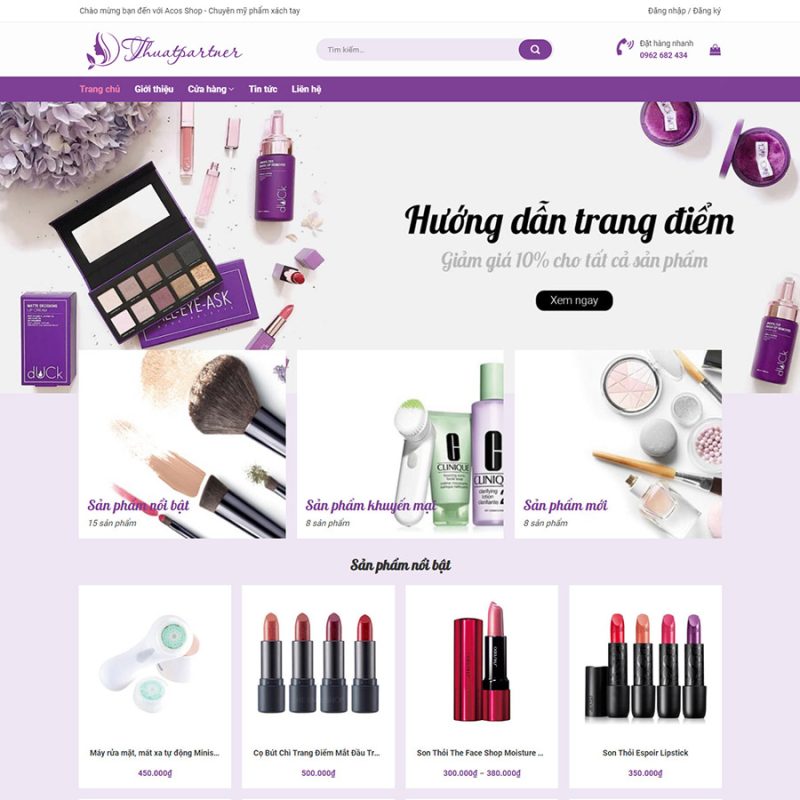 Theme wordpress mỹ phẩm 011